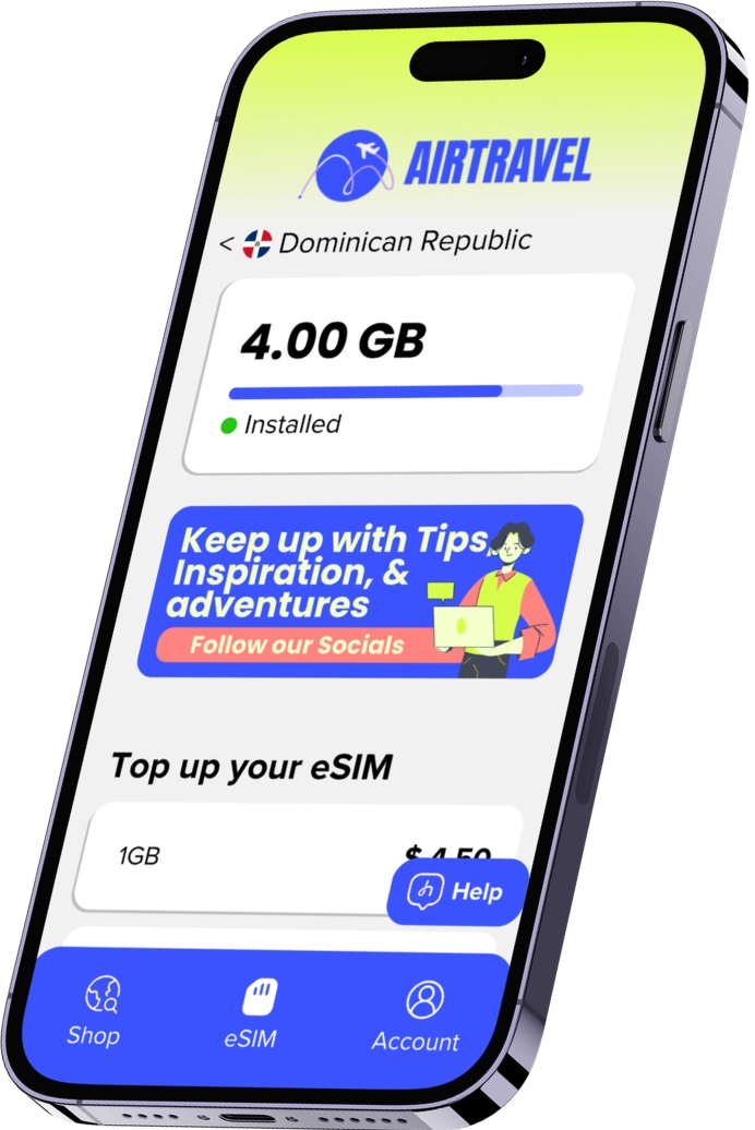Traveller connected with eSIM